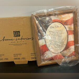 New in Box Home Interiors Framed “Old Glory” Print